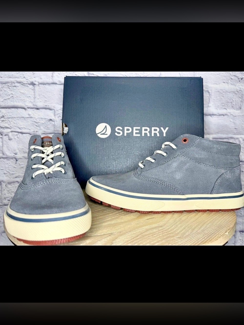 Sperry Men's Halyard Storm Chukka Boots Blue-Grey Suede Size 7.5 NEW